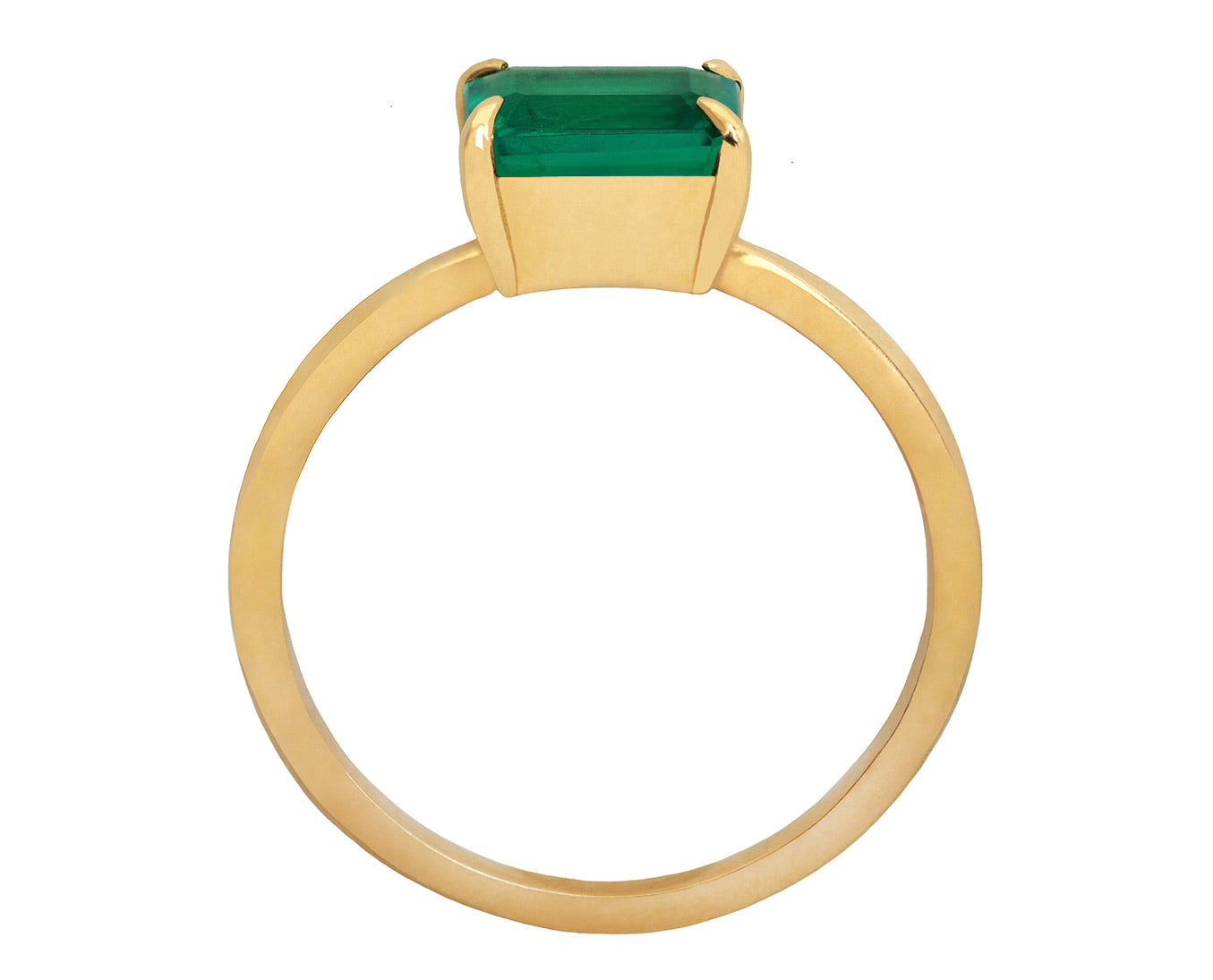 1ct Emerald Cut Emerald & Gold Ring