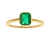 0.70ct Emerald-cut Emerald & Yellow Gold Bezel Ring