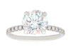 1ct Round Brilliant White Diamond Solitaire Pavé Ring
