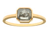 1.41ct Cushion Grey Diamond & Yellow Gold Bezel Ring