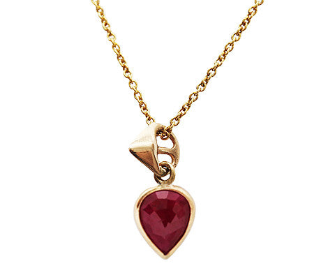 Rose Cut Ruby Thorn Necklace