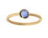 0.50ct Round Rose-cut Sapphire & Yellow Gold Wire Ring