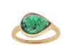 3.22ct Pear Rose Cut Emerald Ring