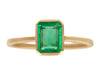 0.70ct Emerald-cut Emerald & Yellow Gold Bezel Ring