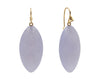 Chalcedony Drop Earrings with 14K Yellow Gold Thorn Hooks