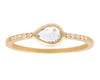 0.30ct Pear Rose-cut Diamond & Gold Pavé Ring