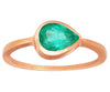 1ct Pear Colombian Emerald Rose Gold Ring