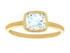 1ct Brilliant Cushion White Diamond & Bezel Gold Ring