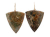 Triangle Pointed Jasper Drops & 14K Yellow Gold Hook Earrings