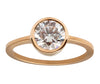 1ct Round Ideal-cut White Diamond & Yellow Gold Bezel Ring