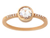 0.75ct Round Rose-cut White Diamond & Yellow Gold Diamond Pavé  Ring