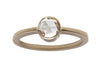 0.50ct Round Rose-cut White Diamond & White Gold Bezel Ring