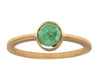 0.75ct Round Rose-cut Emerald & Yellow Gold Bezel Ring
