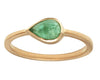 0.50ct Pear Colombian Emerald & Yellow Gold Bezel Ring