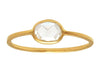 0.40ct Cushion White Rose-cut Diamond & Yellow Gold Wire Ring