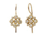 Marie Yellow Gold White Diamond Cluster Earrings