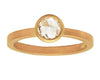 0.50ct Round Rose-cut White Diamond & Raised Yellow Gold Bezel Ring