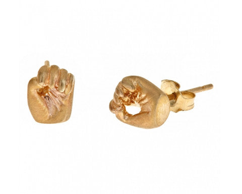 Clenched Hand Stud Earrings