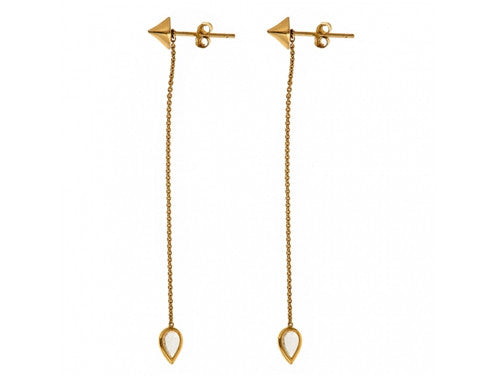 14K Yellow Gold Thorn Studs & Rose Cut Diamond Earrings