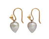 14K Gold Thorn Hooks & Sterling Silver Small Bud Earrings