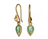 Rose-cut Emerald Drops & Gold Thorn Earrings