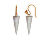 14K Yellow Gold & Silver Pointed Cone Drop Earrings