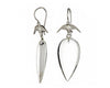 Rock Crystal Pear Drops & Sterling Silver Bird Earrings