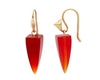 Carnelian Bullet Drops & 14K Gold Thorn Hook Earrings