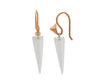 Frosted Rock Crystal Drop & Gold Thorn Hook Earrings