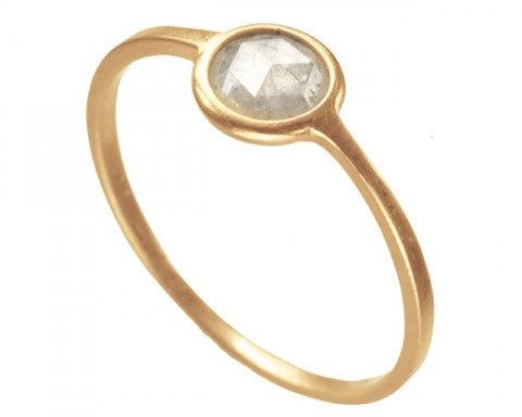 0.50ct Round Rose-cut Grey Diamond & Gold Wire Ring