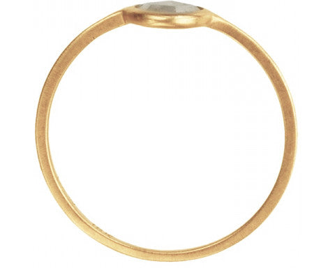 0.50ct Round Rose-cut Grey Diamond & Gold Wire Ring