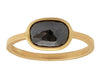 1.14ct Cushion Rose-cut Black Diamond & Yellow Gold Wire Ring