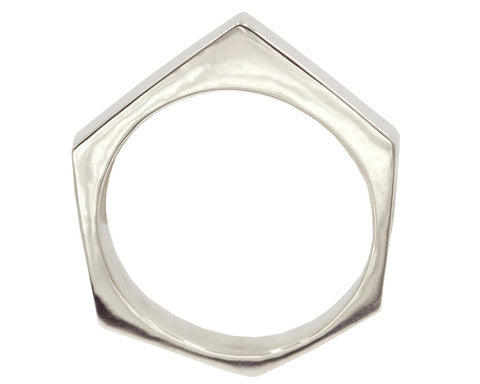 Sterling Silver Hexagonal Band