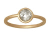 0.90ct Round Rose-cut Grey Diamond & Yellow Gold Wire Ring