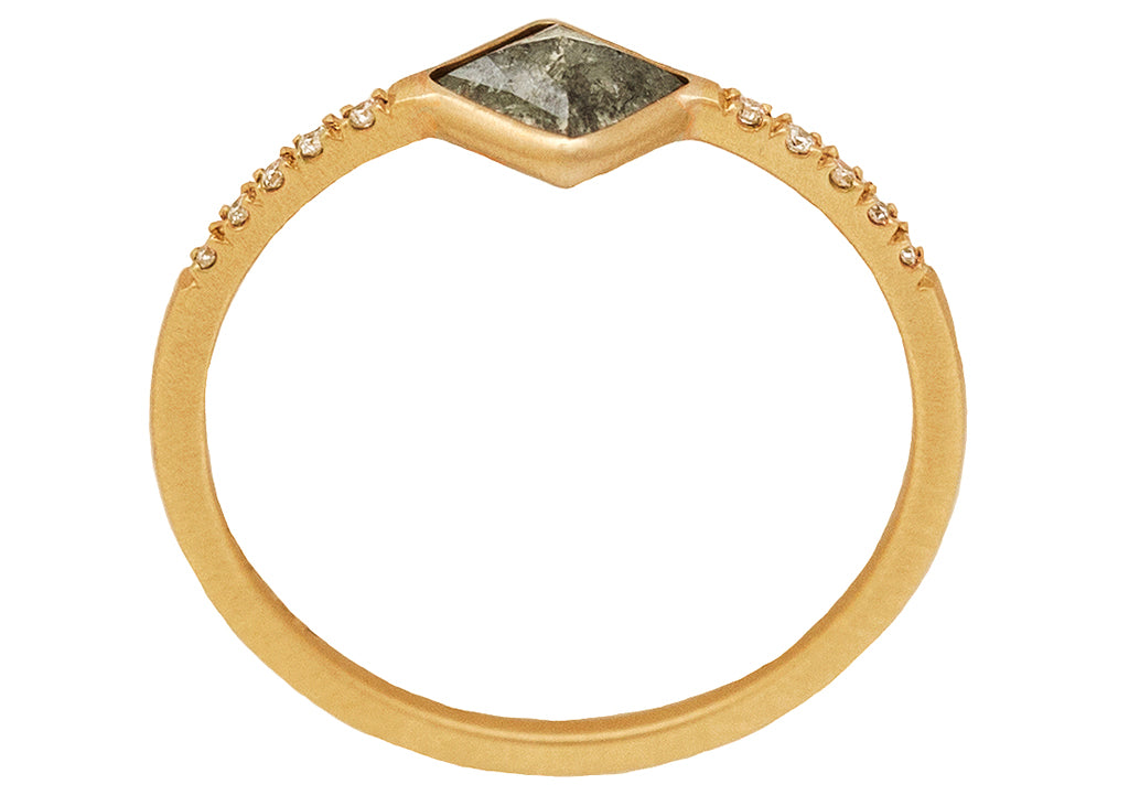 Square Grey Rose-cut Diamond Pavé Ring