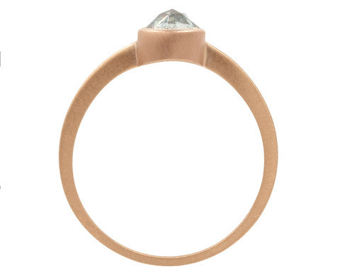 0.50ct Round Rose-cut Grey Diamond & Rose Gold Bezel Ring