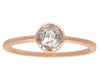 0.50ct Round Rose-cut Grey Diamond & Rose Gold Bezel Ring