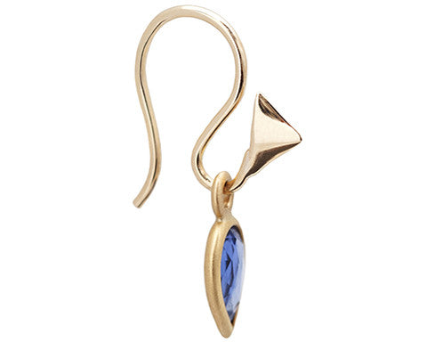 Pear Rose-cut Sapphire and Thorn Gold Earrings