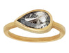 3.30ct Pear Rosecut Grey Diamond Bezel Ring