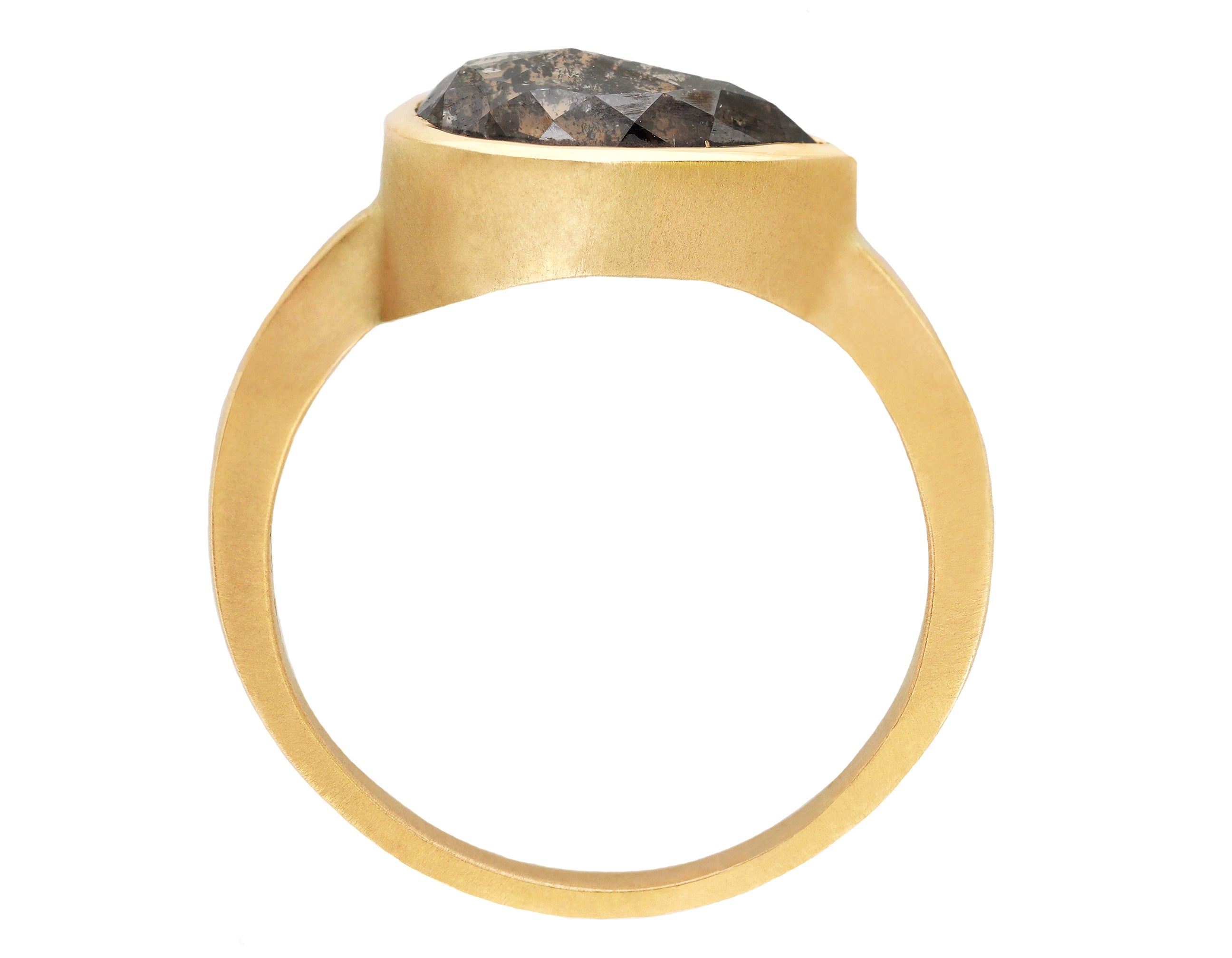 Grayson Rozell Rings 3.30ct Pear Rosecut Grey Diamond Bezel Ring – Gillian Conroy Jewelry