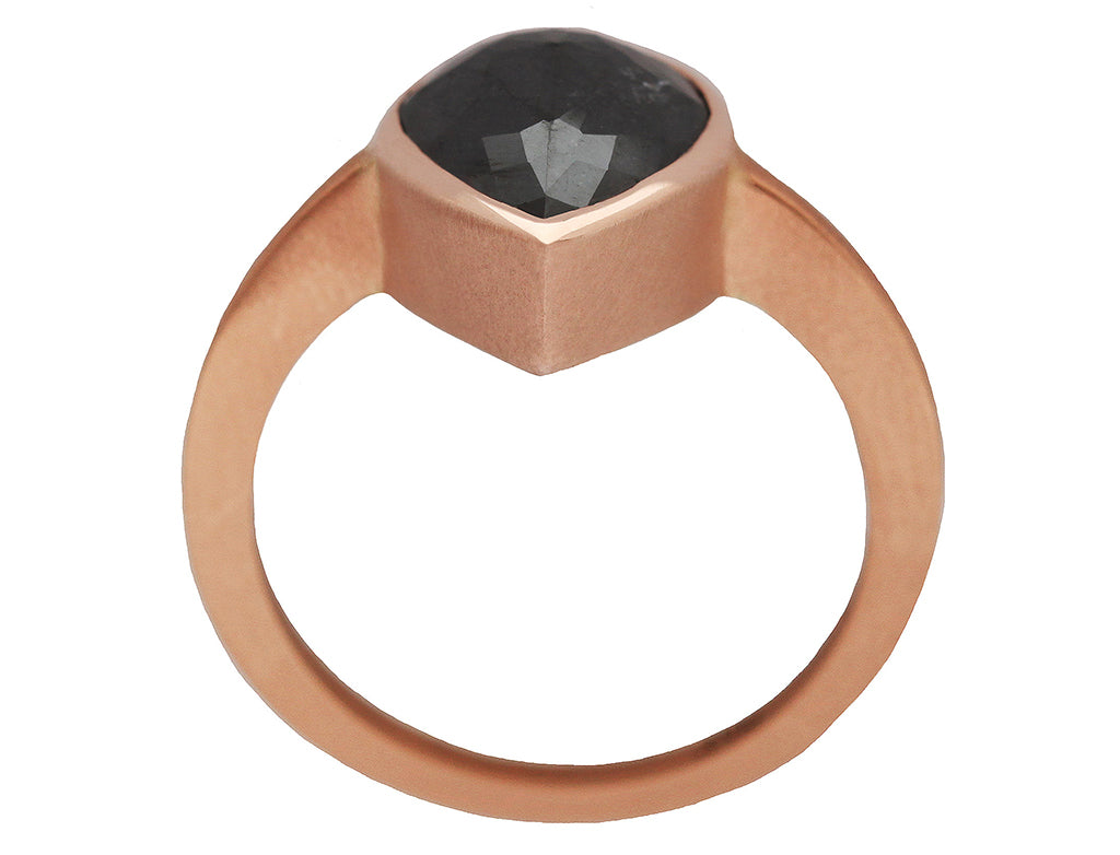 2.70ct Pear Rose-cut Black Diamond Ring