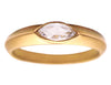 Marquise White Diamond & Knife Edge Gold Ring