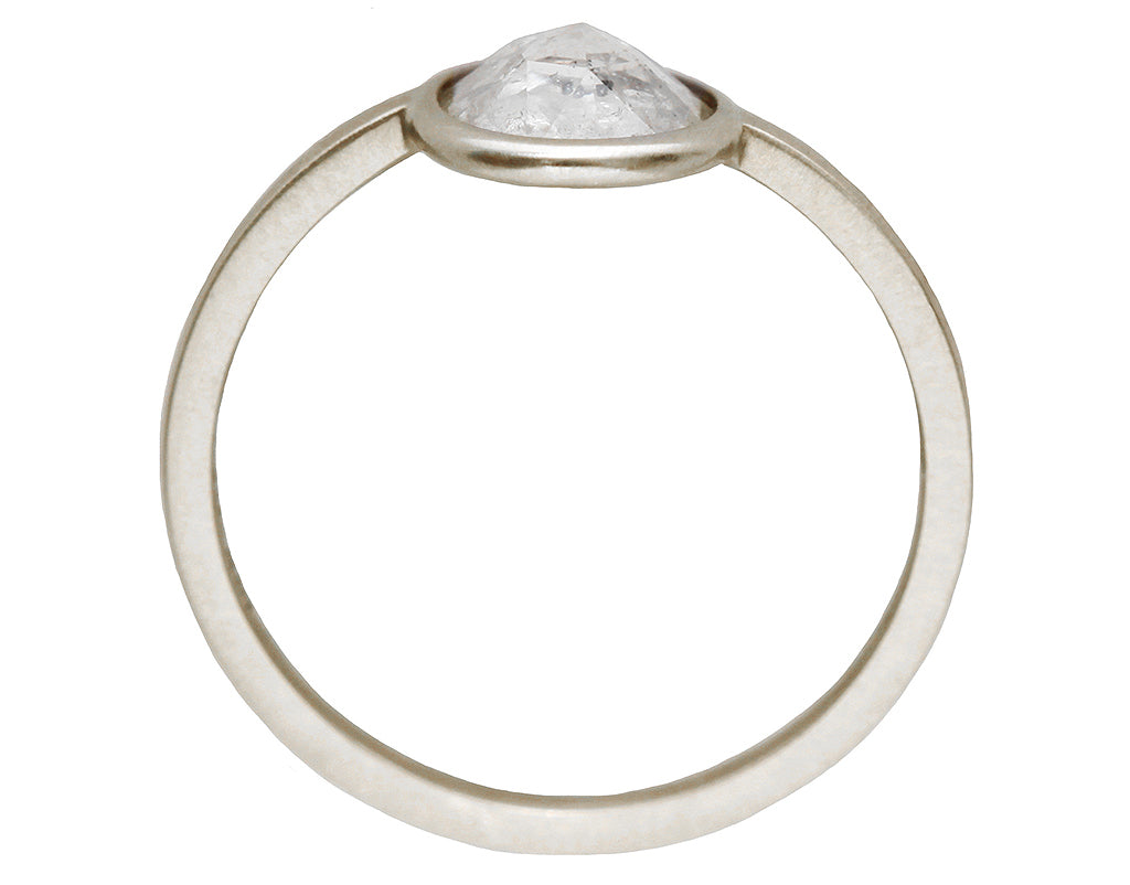 1.17ct Round Inverted Grey Diamond & White Gold Wire Ring