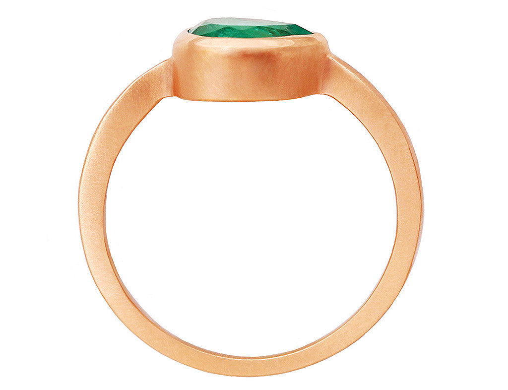 1ct Pear Colombian Emerald Rose Gold Ring