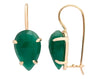 Pear Rose cut Emerald & 14K Yellow Gold Drop Earrings