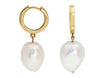 Baroque Pearl & Gold Hoop Earrings