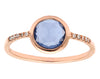 1.05ct Round Rose-cut Sapphire & Rose Gold Pavé Wire Ring