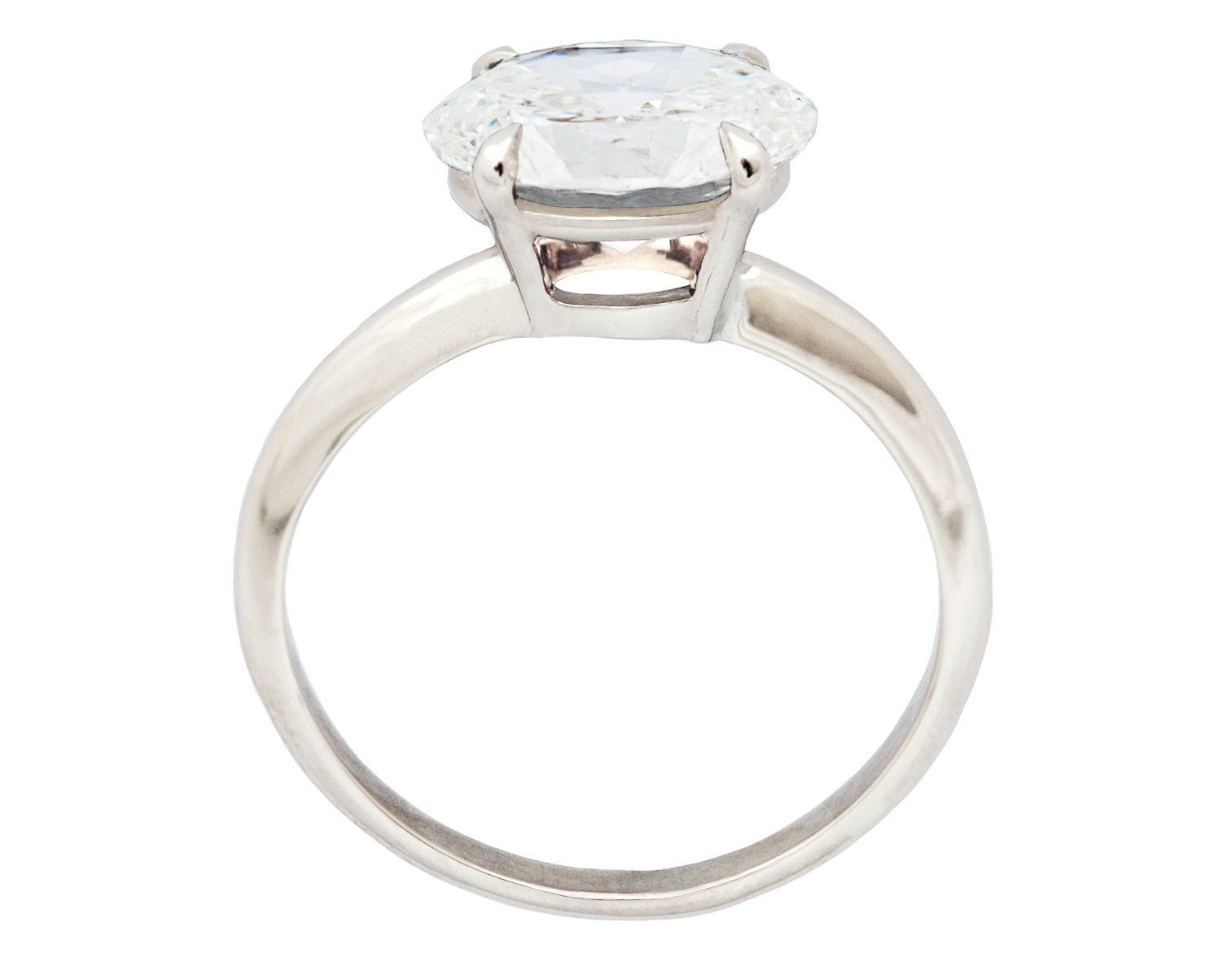 2 Carat Oval White Diamond Solitaire Ring