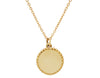 14k Gold Engravable Beaded Disc Necklace