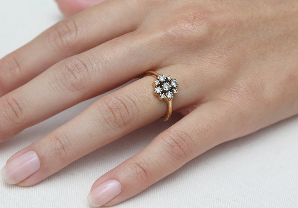 Grey Diamond Marie Cluster Ring